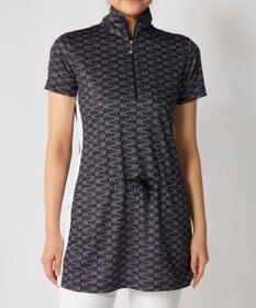 FILA GOLF／marie claire 【Marie claire sports】ロゴ柄ハーフジップチュニック