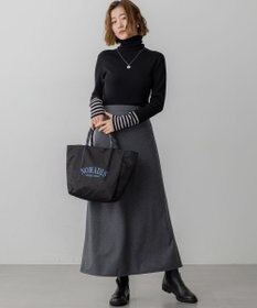 23区 L 【見上愛さん着用/VERY掲載/洗える】ウーステッドウール リブタートル ボーダー ニット