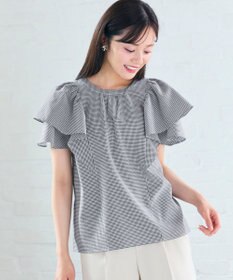 Feroux 【洗える】袖フリルブラウス