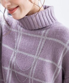 Tiaclasse 【洗える】チェックジャガードニットチュニック