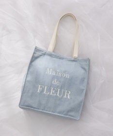 Maison de FLEUR デニムブランドロゴスクエアトートバッグ