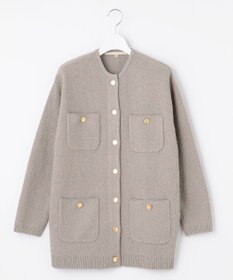 自由区 【XSサイズ～/洗える】テクスチャーコットンブレンド ニットアウター