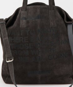 russet ステンシルデザインスエード2WAYトートバッグ(CE-1639)