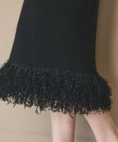 GRACE CONTINENTAL ラメフェザーフリンジスカート