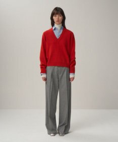 ATON MERINO COLLEGE KNIT | Vネックセーター