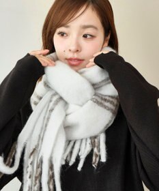 WEGO 【マフラー/ユニセックス着用】ワイドフリンジストール