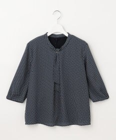 J.PRESS LADIES L 幾何プリント ボウタイ カットソー