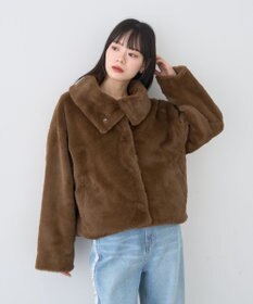 earth music&ecology ファーショートブルゾン