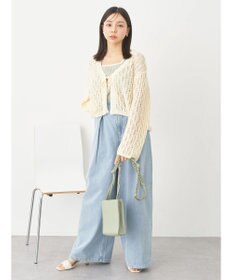 earth music&ecology テープヤーンリボンカーディガン