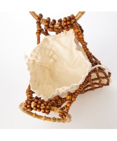 UNBILLION カシュカシュ cachecache / ウッドビーズバンブーハンドル手提げバッグ