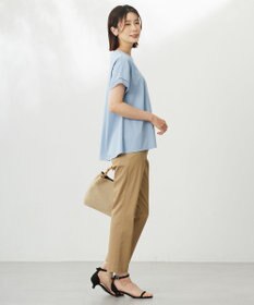 J.PRESS LADIES 【WEB限定・洗える】シャンブレーサテン テーパード パンツ