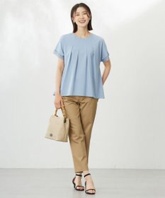 J.PRESS LADIES 【WEB限定・洗える】シャンブレーサテン テーパード パンツ