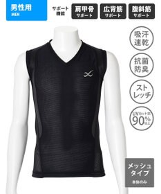 CW-X 【MEN】 CW-X 機能性トップス 【JYURYU TOP】 メッシュ ノースリーブ 肩が動かしやすくなる 運動時の疲労を軽減 ゴルフ 球技 マラソン JAO390 /ワコール