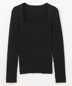 GRACE CONTINENTAL スクエアネックリブトップ