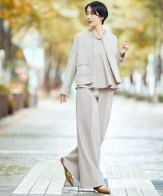 自由区 L 【17号サイズまで展開・カタログ掲載】ライトミックスツイード ジャケット