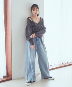 earth music&ecology 【WEB限定】SET2点ショートカーディガン＋リボンキャミソール