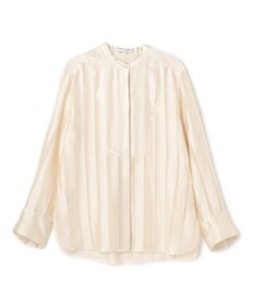 BEIGE， HAUYNITE / シアーストライプバンドカラーブラウス