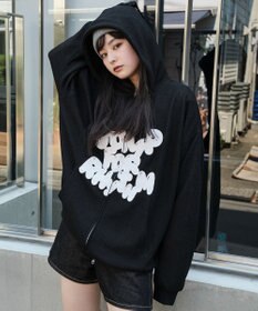 WEGO 【ユニセックス着用ITEM/MLサイズ展開】メッシュロゴジップパーカー