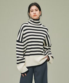 uncrave WHITE】シルキーウール ボーダー ハイネックニット / uncrave | ファッション通販 【公式通販】オンワード・クローゼット