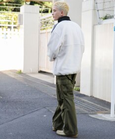 WEGO フリース ワンポイントハーフZIPプルオーバー