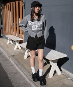 WEGO グラフィックジャガードニットZIPパーカー