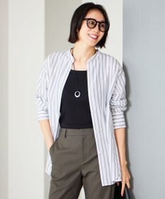 自由区 【洗える】SOMELOSテンセルバンドカラー シャツ