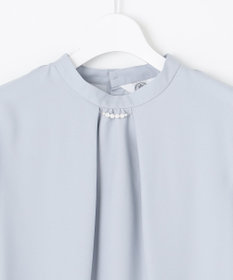 J.PRESS LADIES L 【洗える】ヌーディスバックサテン スタンドカラー ブラウス