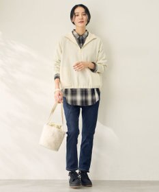 ANY L スウェットライクハーフジップニット