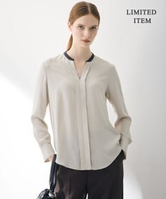 ICB L 【6/12-6/28期間限定・受注生産・WEB限定】BackSatinAmunzen キーネックブラウス