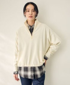 ANY L スウェットライクハーフジップニット