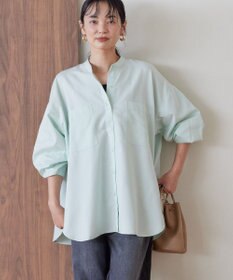 AMERICAN HOLIC イージーケアバンドカラーＷポケットロングシャツ