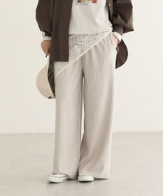 Green Parks 楽ちんプリーツワイドパンツ