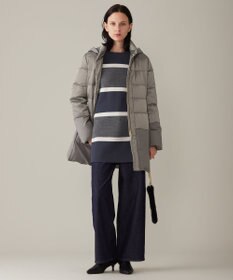 自由区 L 【セットアップ対応・洗える】ウールミラノボーダーチュニック丈 ニット