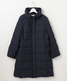 J.PRESS LADIES 【洗える】ポリエステルハウンドトゥース ロング ダウンコート