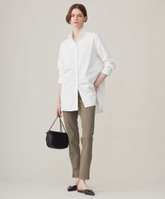 ICB L 【洗える】 ブラウスライクジャージー ロングシャツ