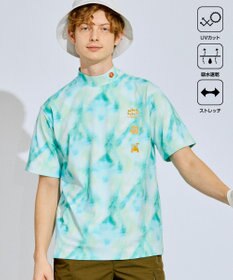 PW CIRCULUS 【吸水速乾 / UV遮蔽率99.5%  UVカット / ストレッチ】【MEN】タイダイ柄モックネックT ゴルフ