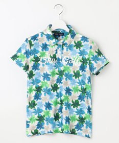 23区GOLF 【WOMEN】【UVカット】草花柄プリントポロシャツ