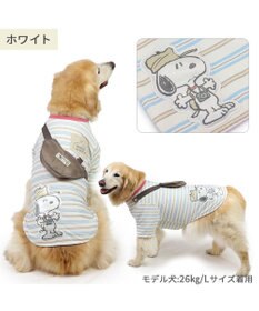 PET PARADISE スヌーピー お揃いTシャツ マルチボーダー 《ホワイト》 中型犬 大型犬
