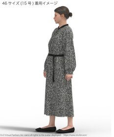 23区 L 【吸水速乾/UVケア/防シワ性】シャドージオメトリックプリント ワンピース
