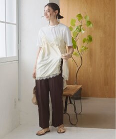WEGO 【ANGIE VINTAGE】サテンレースドッキングレイヤードトップス