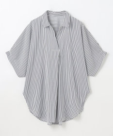 ANY 【新色追加】スキッパーネック袖タックブラウス