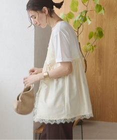 WEGO 【ANGIE VINTAGE】サテンレースドッキングレイヤードトップス
