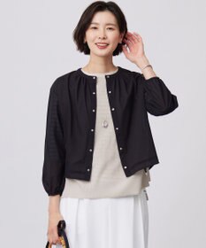 J.PRESS LADIES L 【洗える】シアー カーディガン