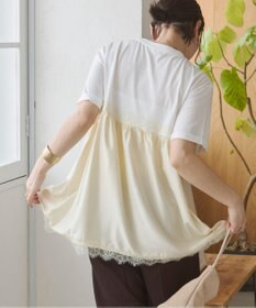 WEGO 【ANGIE VINTAGE】サテンレースドッキングレイヤードトップス