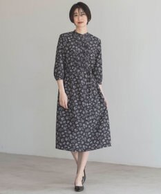 J.PRESS LADIES L 【WEB限定カラーあり・洗える】ラインフラワープリント ワンピース