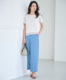 J.PRESS LADIES 【WEB限定カラーあり・洗える】コットンスムース シアーデザイン カットソー