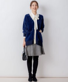 組曲 ナイロンファーニット カーディガン