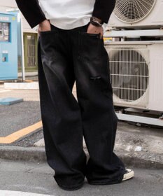 WEGO スーパーバギーダメージデニムパンツ
