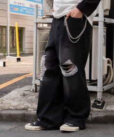 WEGO スーパーバギーダメージデニムパンツ