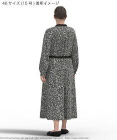 23区 L 【吸水速乾/UVケア/防シワ性】シャドージオメトリックプリント ワンピース